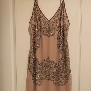 Embroidered Open Back Dress